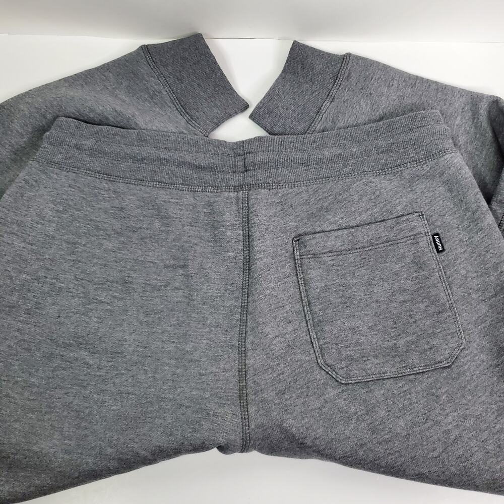 Hurley Jogger Sweatpants Men's Large Drawstring Pocket Logo Heathered Gray - Picture 2 of 9